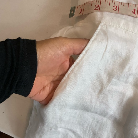 Faherty Ozzy Linen Jumpsuit relaxed leg front button sleeveless romper pants XL - Picture 11 of 14